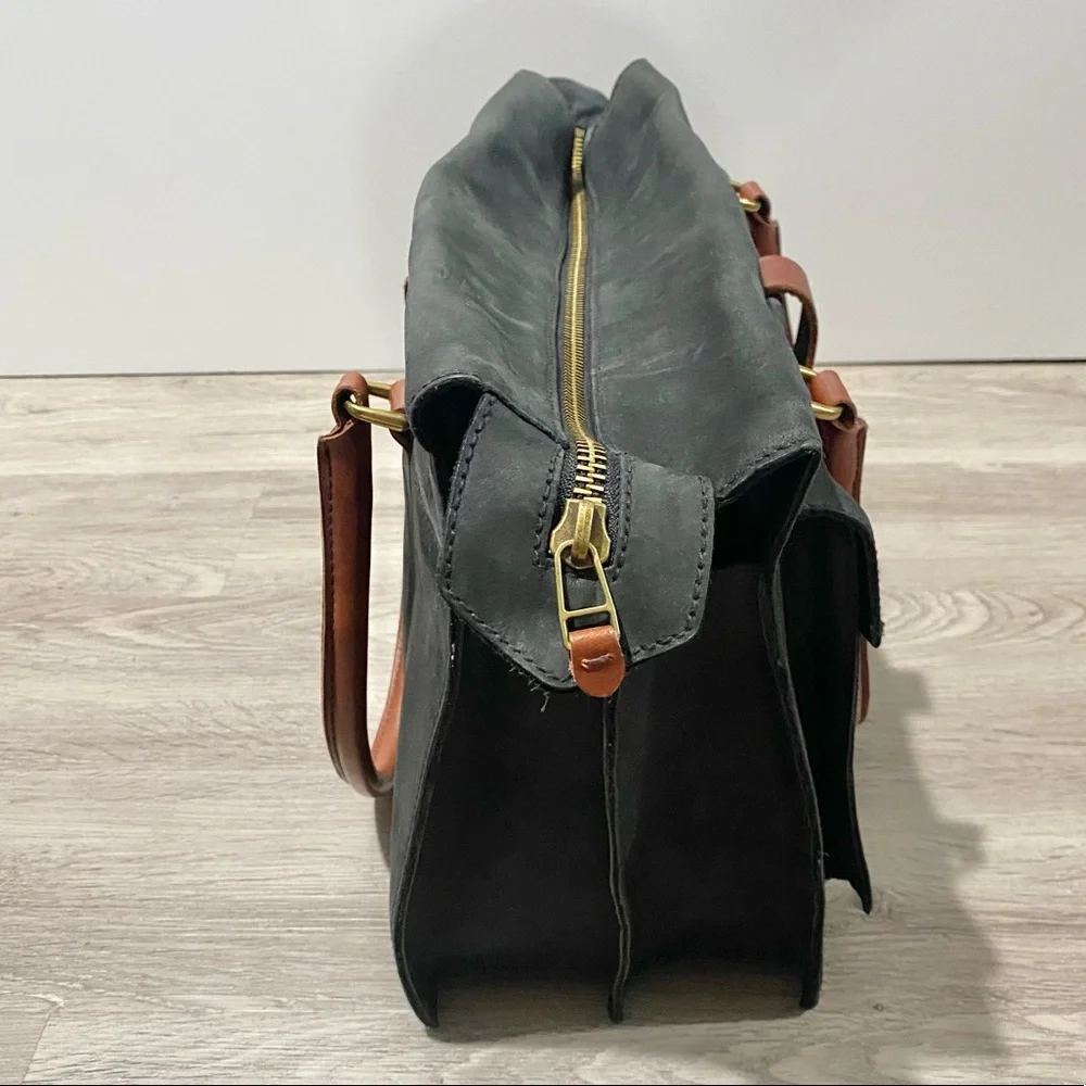 Madewell Eaton Black and Brown leather Tote Bag - Picture 6 of 10